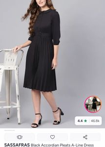 Chic Black Belted Midi Dress