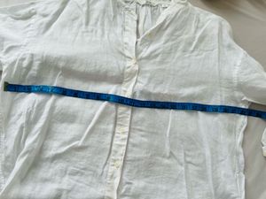 Classic White Linen Button-Up Shirt