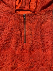 Orange Short Lace Mini Dress