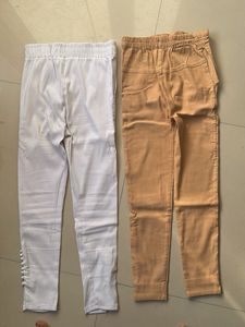 Stylish White and Tan Pants