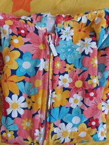 Colorful Floral Zip-Up Hoodie