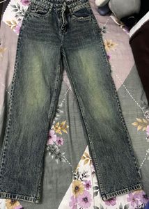 Cyber Green Vintage Wash Relaxed Fit Jeans