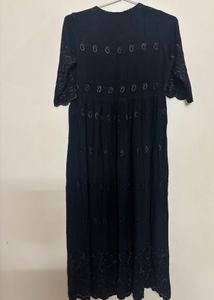 Libas Black Embroidered EthnicMotifs A-Line Dress