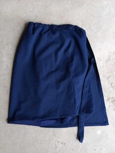 Cute Girls' Navy Blue Skirt with Rose Embroidery