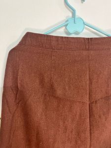 Brown Casual Skirt