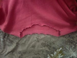 Cute Pink Lettuce Trim Long Sleeve Top
