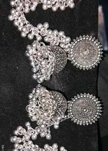 Oxidised Silver Jhumka