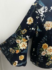 Chic Floral Bell Sleeve Top