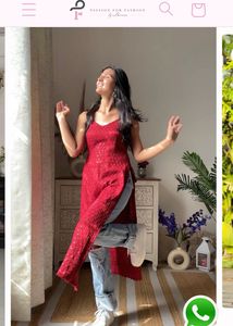 Chikankari Maroon Kurti