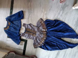 Elegant Royal Blue Dhoti Pants top set