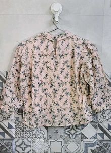 Chic Floral Print Peter Pan Collar Top