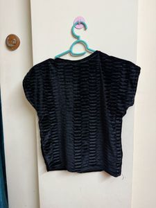 Chic Textured Black Top