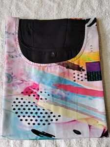 Women Kurti Colorful Abstract Print Tunic Top L
