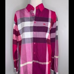 Burberry pink check shirt