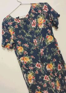 Dark Grey Floral Printed Jumpsuit For 30 Bust