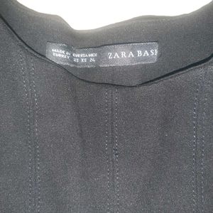 ZARA Sleek Black Sleeveless Fit &amp; Flare Dress