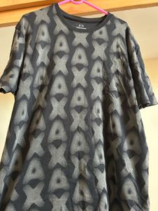 Armani Exchange Black Patterned T-Shirt - L