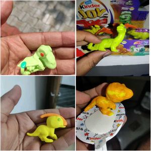 Kinder Joy Dinosaur Figures 4 pieces all with acce