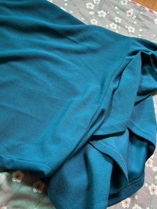 Teal Puff Sleeve Midi Dress