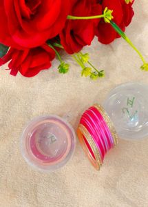 Chic Pink &amp; Gold Bangles Set