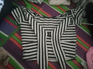 Striped Bow Crop Top
