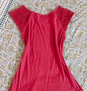Chic Pink Lace Sleeve Top
