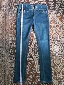 High Waisted Blue Denim Jeans