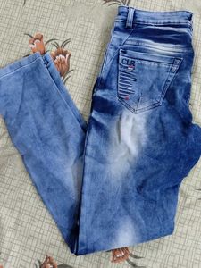 Blue Washed Denim Jeans