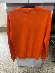 Vibrant Orange Knit Sweater