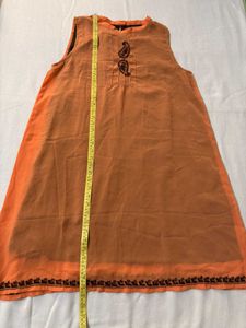 Orange Embroidered Dress