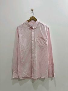 Men's Pink Long Sleeve Button-Up Shirt