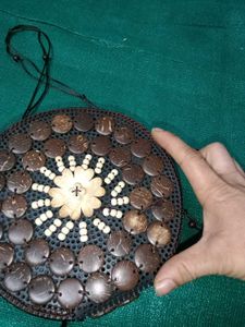 Boho Round Coconut Shell Bag