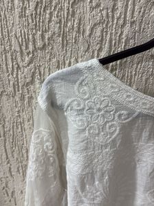 White Chikankari top