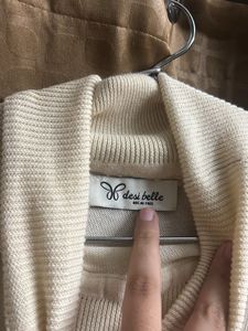 Cream Turtleneck Sweater dress
