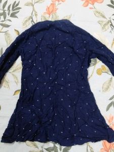 Navy Blue Embroidered Dress