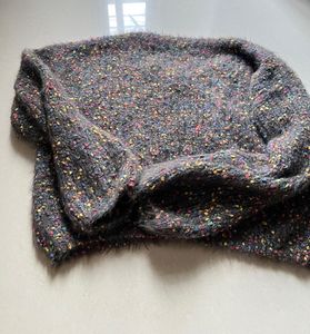 Cozy crop  Speckled Knit Sweater