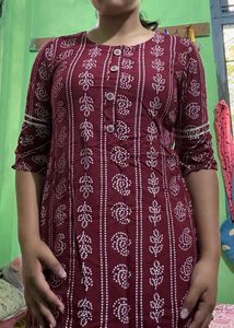 Maroon Bandhani Print Kurta
