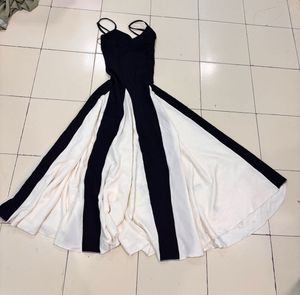 NEWME Black ColorBlocked Fit And Flare Dress