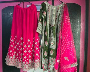 heavy work pallazo suit set