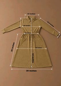 KHAKI BROWN LONG SHIRT DRESS