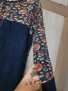 Navy Blue A Line Kurti