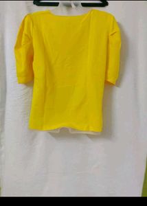 Vibrant Puff Sleeve Square Neck Top