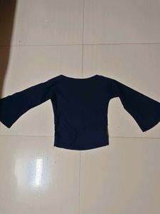 Stylish Blue Asymmetrical Tunic Top
