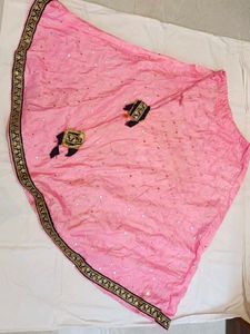 Pretty Pink Skirt with Mirror Work for 10 to 2 yea