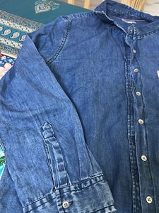 Blue Denim Shirt with Sparkly Pocket