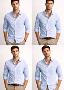 Men's Light Blue Button-Up Shirt