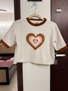 Cute Heart Graphic Crop Top by souled store👀✨