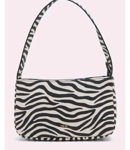 Iykyk Edge Black And White Striped Handbag