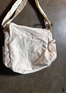 Cream Canvas Crossbody Bag