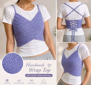 Crocheted Wrap Crop Top